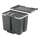 Häfele Abfalltrennsystem, Dreifach-Abfallsammler 50 Basic L3, 1 x 14 und 2 x 12 Liter, 501.91.422
