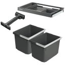 Häfele Abfalltrennsystem, Doppel-Abfallsammler 60 Premium S2, 2 x 16 Liter, 501.91.480