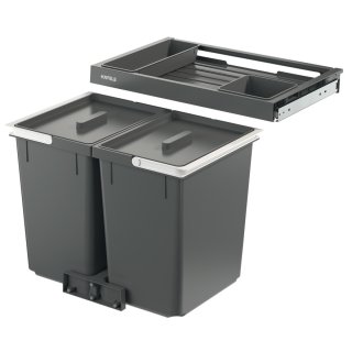Häfele Abfalltrennsystem, Doppel-Abfallsammler 60 Premium M2, 2 x 23 Liter, 501.91.481