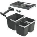 Häfele Abfalltrennsystem, Dreifach-Abfallsammler 60 Premium S3, 1 x 16 und 2 x 7 Liter, 501.91.490