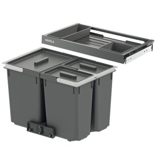 Häfele Abfalltrennsystem, Dreifach-Abfallsammler 60 Premium M3, 1 x 23 und 2 x 10 Liter, 501.91.490