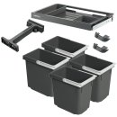 Häfele Abfalltrennsystem, Vierfach-Abfallsammler 60 Premium S4, 4 x 7 Liter, 501.92.400