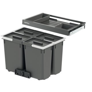 Häfele Abfalltrennsystem, Vierfach-Abfallsammler 60 Premium M4, 4 x 10 Liter, 501.92.401
