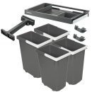 Häfele Abfalltrennsystem, Vierfach-Abfallsammler 60 Premium M4, 4 x 10 Liter, 501.92.401