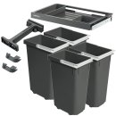 Häfele Abfalltrennsystem, Vierfach-Abfallsammler 60 Premium L4, 4 x 12 Liter, 501.92.402