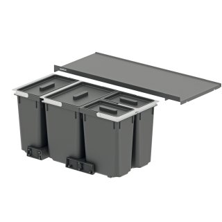 Häfele Abfalltrennsystem, Vierfach-Abfallsammler 90 Basic S4, 1 x 11, 1 x 16 und 2 x 7 Liter, 501.91.470