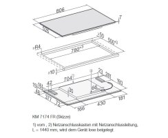 Miele Induktionskochfeld KM 7174 FR - 750 x 500 mm