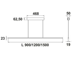 Naber LED L 900 mm, 13 W schwarz, 7065001