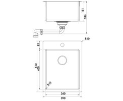 Naber Einbauspüle Corno Basso PR2 Edelstahl, 1013144
