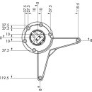 Naber St&uuml;tzfu&szlig; Trampolo 1 rund, schwarz matt geperlt, 620-800mm 3011090