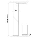 Naber Stützfuß Quadra Höhe 705 mm schwarz matt geperlt, 3011094