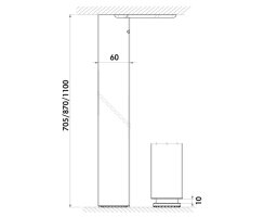 Naber St&uuml;tzfu&szlig; Quadra H&ouml;he 870 mm edelstahlfarbig, 3011095