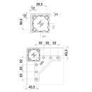 Naber St&uuml;tzfu&szlig; Quadra H&ouml;he 1100 mm edelstahlfarbig, 3011097