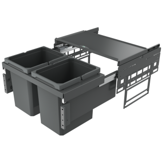 Naber Abfallsammler Cox® Base 360 K/600-2, ohne Biodeckel H 360 mm anthrazit, 8013402