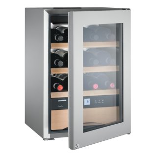 Liebherr Stand-Weinklimaschrank, WKes 653 GrandCru, 42,5 x 61,2 cm,12 Flaschen, EEK: E, Edelstahl
