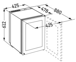 Liebherr Stand-Weinklimaschrank, WKes 653 GrandCru, 42,5 x 61,2 cm,12 Flaschen, EEK: E, Edelstahl