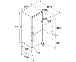 Liebherr Stand-Kühl-Gefrierkombination, CBNsda 575i Prime, 59,7 x 201,5 cm, 362 l, EEK: A, NoFrost, BioFresh, Edelstahl **Mit 10-Jahre Herstellergarantie**