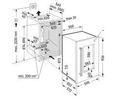 Liebherr Einbau-Weintemperierschrank, EWTdf 1653 Vinidor, 55,7 x 87,2 cm, 30 Flaschen, EEK: G