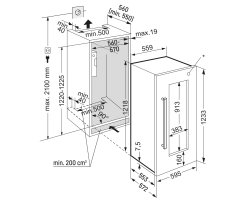 Liebherr Einbau-Weintemperierschrank, EWTdf 2353 Vinidor, 55,7 x 121,8 cm, 48 Flaschen, EEK: G