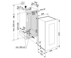 Liebherr Einbau-Weintemperierschrank, EWTgb 2383 Vinidor, 59,5 x 123,3 cm, 51 Flaschen, EEK: G