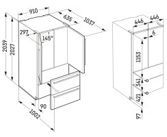 Liebherr Stand-Kühl-Gefrierkombination, CBNste 8872 NoFrost, BioFresh, IceMaker mit Festwasseranschluss Edelstahl, French Door, 91 x 202,7 cm, 522 l, EEK: E,