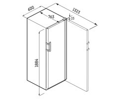 Liebherr Stand-Weinlagerschrank, WSbli 5231 GrandCru, 59,7 x 188,4 cm, 229 Flaschen, EEK: E