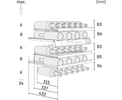 Liebherr Unterbau-Weinschrank, UWpri 3662 Vinidor, 60 x 82-88 cm, 32 Flaschen, EEK: F