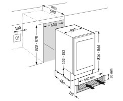 Liebherr Unterbau-Weinschrank, UWgbi 3682 Vinidor, 60 x 82-88 cm, 32 Flaschen, EEK: E