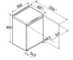 Liebherr Tischgefrierschrank, Fe 1414 Pure, mit SmartFrost, 55 x 85 cm, 107 l, EEK: E