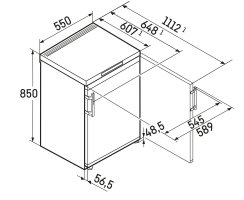 Liebherr Tischgefrierschrank, Fd 1404 Pure, mit SmartFrost, 55 x 85 cm, 107 l, EEK: D
