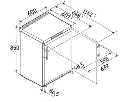 Liebherr Tischgefrierschrank, Fci 1624 Plus, mit SmartFrost, 60 x 85 cm, 107 l, EEK: C