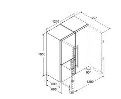 Liebherr Stand-Side-by-Side mit Weinteil, XRCst 5295 Peak 120,4 x 185,5 cm, 689 l, EEK: C