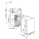Liebherr Einbaukühlschrank mit Gefrierfach, DRe 3901 Pure, dekorfähig, inkl. Alu-Dekorrahmen, Nische 87,4 - 88 / 56 - 57 / 55 cm, 117 l, EEK: E, EasyFresh