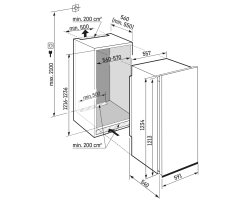 Liebherr Einbaukühlschrank mit Gefrierfach, DRe 4101 Pure, dekorfähig, inkl. Alu-Dekorrahmen, Nische 122 - 122,6 / 56 - 57 / 55,0 cm, 182 l, EEK: E, EasyFresh