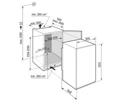 Liebherr Einbaukühlschrank mit Gefrierfach, IRSe 4101 Pure, Schlepptür, Nische 121,6 - 123,1 / 56 - 57 / 55,0 cm, 182 l, EEK: E, EasyFresh