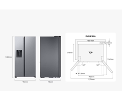 Samsung Side-by-Side mit Slim Ice Maker und Wassertank, 628 l, Edelstahl Look, RS64DG53R3S9EF