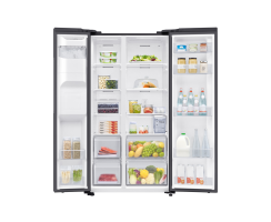 Samsung Side-by-Side mit Slim Ice Maker und Wassertank, 628 l, Black Steel, RS64DG5303B1EF