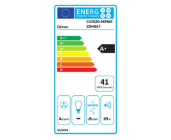 falmec Zero Easy Muldenlüfter, Schwarz Glänzend, rote LED - 84 cm - 600 m³/h, 102887