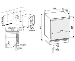 Liebherr Gefrierschrank, SDUFd 3603 Pure, dekorfähig, Unterbau, 60 x 82-88 cm, 87 l, EEK; D