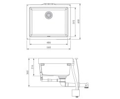 BORA Sink Selbstreinigende Quarzkomposit-Unterbau-Sp&uuml;le SINK1