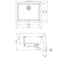 BORA Sink Selbstreinigende Quarzkomposit-Unterbau-Sp&uuml;le mit Armatur SINKS1