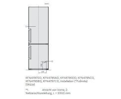 Miele Stand-Kühl-Gefrierkombination KFN 4795 AD - BlackSteel - 201 cm Höhe