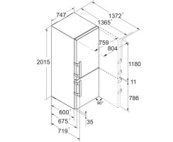 Liebherr Kühl-Gefrierkombination, CBNsda 775i Prime, 74,7 x 201,5 cm, 473 l, EEK: A, mit NoFrost und BioFresh **Mit 10-Jahre Herstellergarantie**