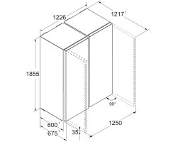 Liebherr Stand-Side-by-Side, XRFsf 5225 Plus NoFrost, BioFresh, 122,6 x 185,5 cm, 659 l, EEK: D/C