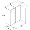 Liebherr Stand-Side-by-Side, XRFsf 5225 Plus NoFrost, BioFresh, 122,6 x 185,5 cm, 659 l, EEK: D/C
