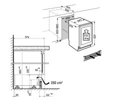 Liebherr Unterbau-Weinschrank, UWgb 3631 Vinidor, 60 x 82-88 cm, 44 Flaschen, EEK: F