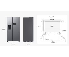 Samsung Side-by-Side mit AI Home und Wassertank, 621 l, Edelstahl, EEK:D, RS90F65EDTEF