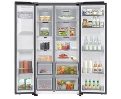 Samsung Side-by-Side mit Metal Cooling und Festwasseranschluss, 634 l, Edelstahl, EEK:C, RS70F66KCTEF