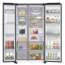 Samsung Side-by-Side mit View Inside und Wassertank, 614 l, Edelstahl, EEK:E, RS90F67BETEF