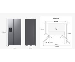 Samsung Side-by-Side mit autom. Türöffnung und Festwasseranschluss, 640 l, EEK:E, RS80F64KEFEF